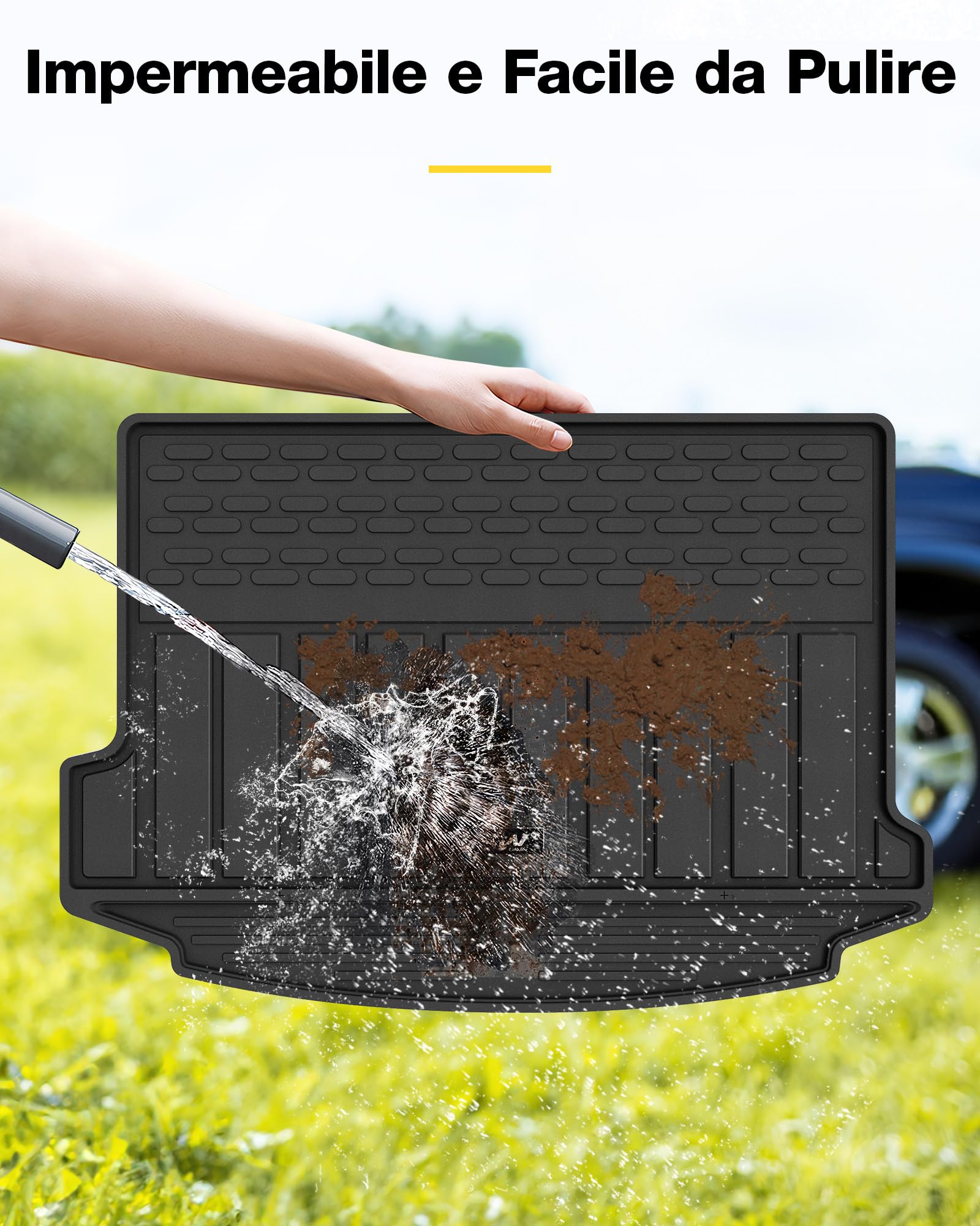3W Tappetino per Bagagliaio Adatto a Range Rover EVOQUE L551 2020-2025 2026, Impermeabile Tappeto bagagliaio Posteriore Protezione in TPE Vasca Baule