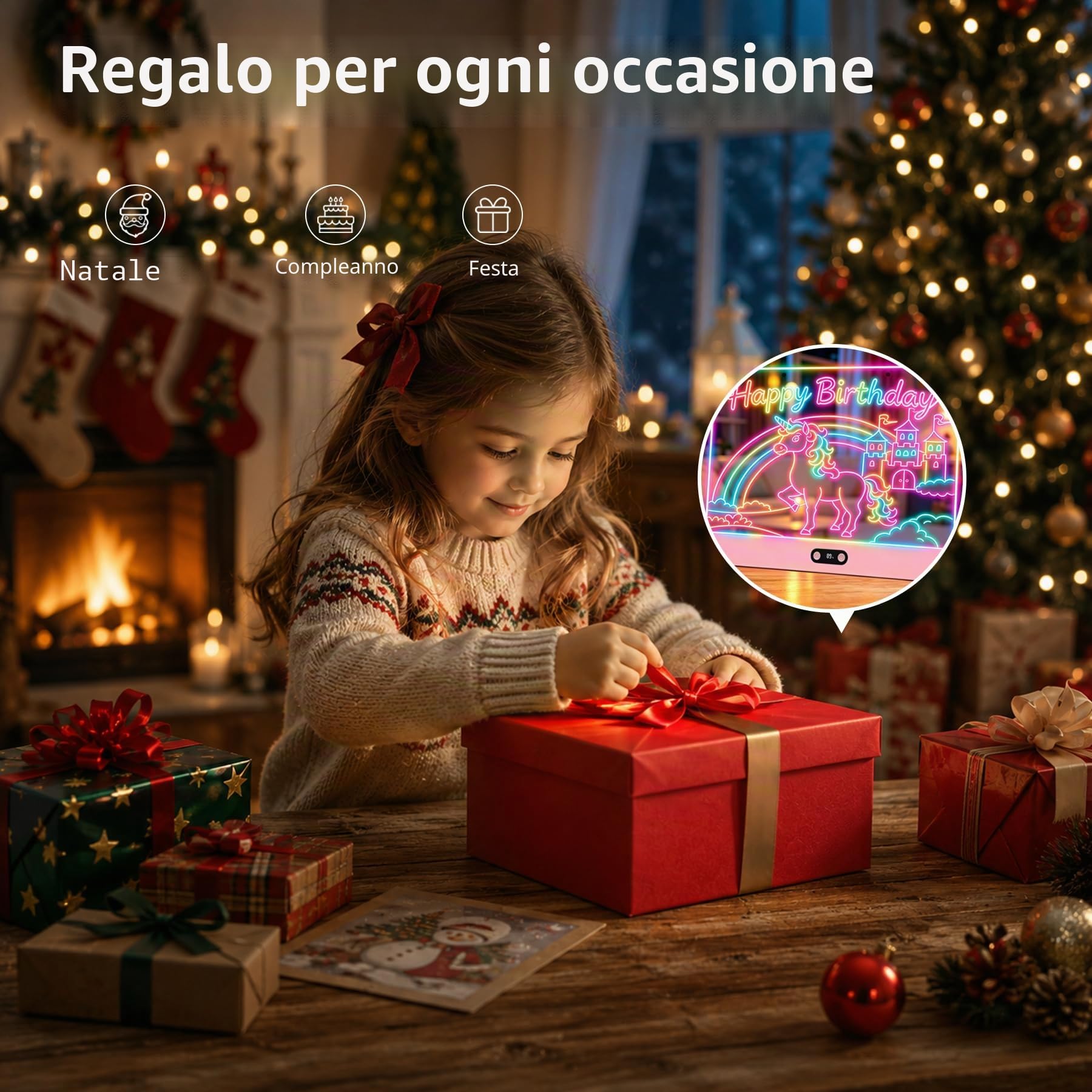 Lavagna LED Acrilica Riutilizzabile | 35x26cm Rosa, 8 Colori, 7 Pennarelli, Display Batteria Digitale, Lavagna Luminosa per Bambini, Ufficio, Bar