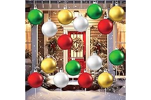 16 Pcs Giant Lighted Outdoor Christmas Balls Decorations
