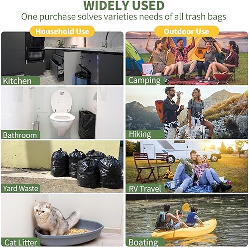 Miniatura 7 de 100 bolsas de inodoro portátiles y bolsas de basura de cocina, bolsas de inodoro biodegradables gruesas para acampar para orinal portátil, bolsa de