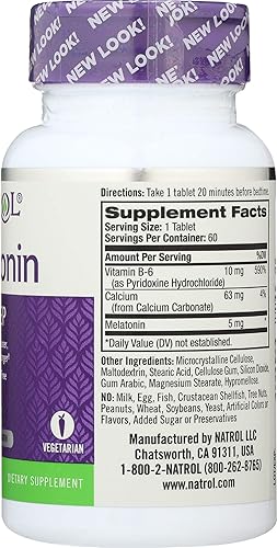 Miniatura 8 de Natrol Melatonina 5 mg Tabs, 60 ct