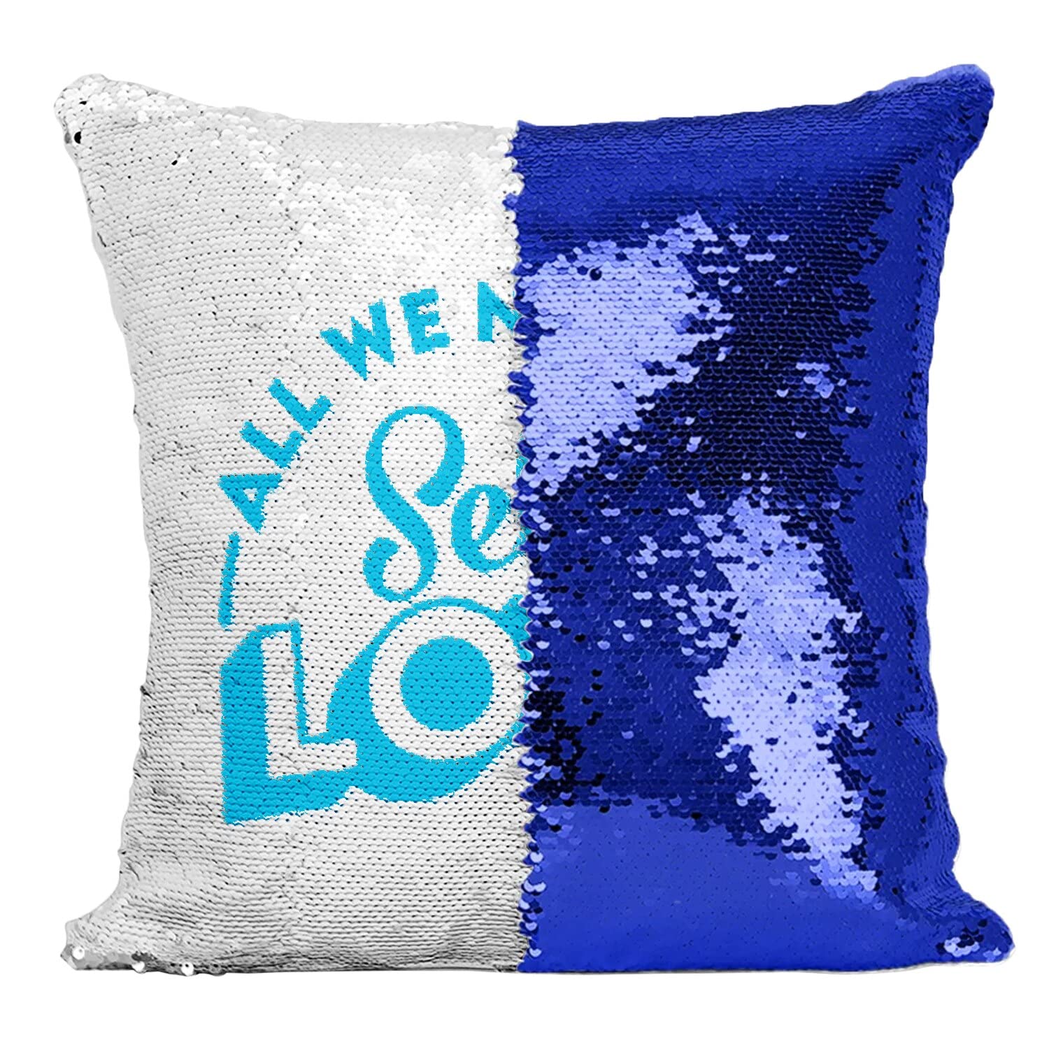 Coussin Paillettes Bleu Self Love pour Cultiver vos Good Vibes
