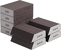 BatesChoice 8-Pack 220 Grit Sanding Sponges - Washable Reusable Sanding Blocks for Wood, Drywall, Metal - 4 Flat & 4 Angle