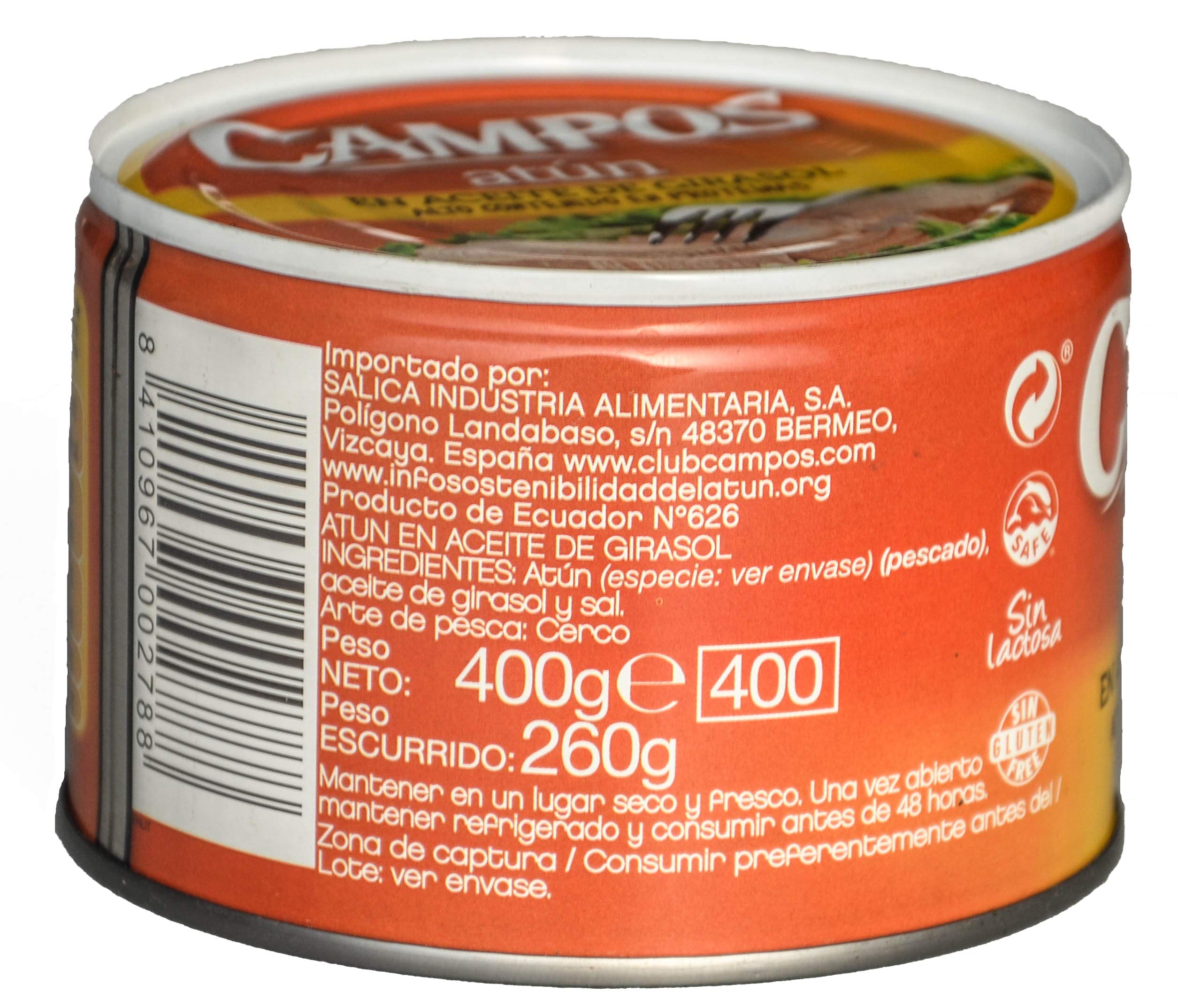 Campos Atún En Aceite De Girasol Trozo 400 g