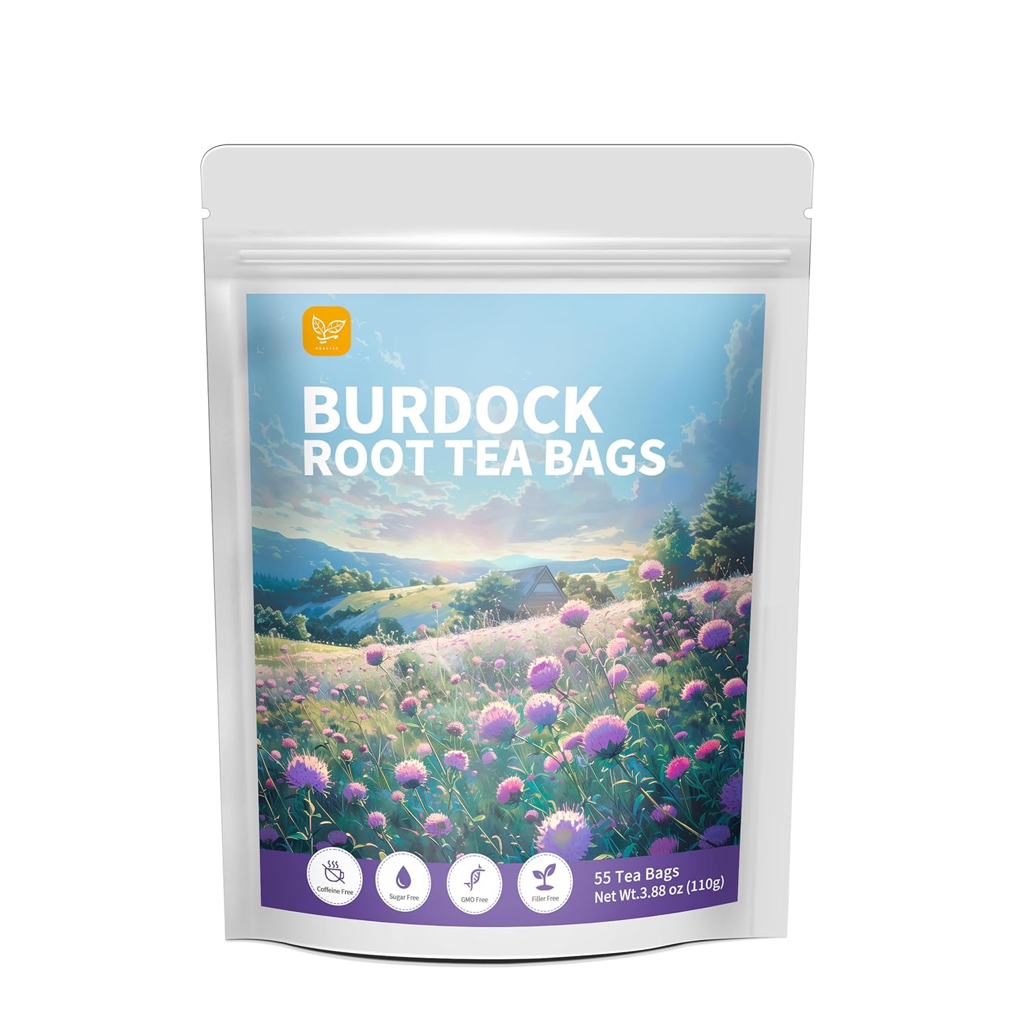 Burdock Root Tea Bags with 55 Count - Digestion & Improving Liver Support, with Antioxidants, Minerals & Vitamin C, Caffeine Free. 55 Tea Bags