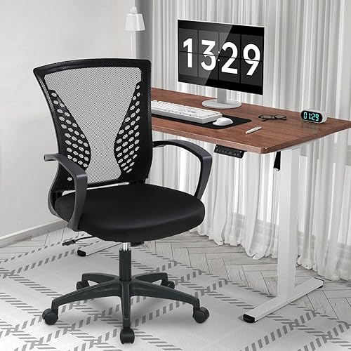 Silla ergonómica de oficina, silla de escritorio para el hogar, silla de malla con respaldo medio, silla giratoria para computadora, silla ejecutiva