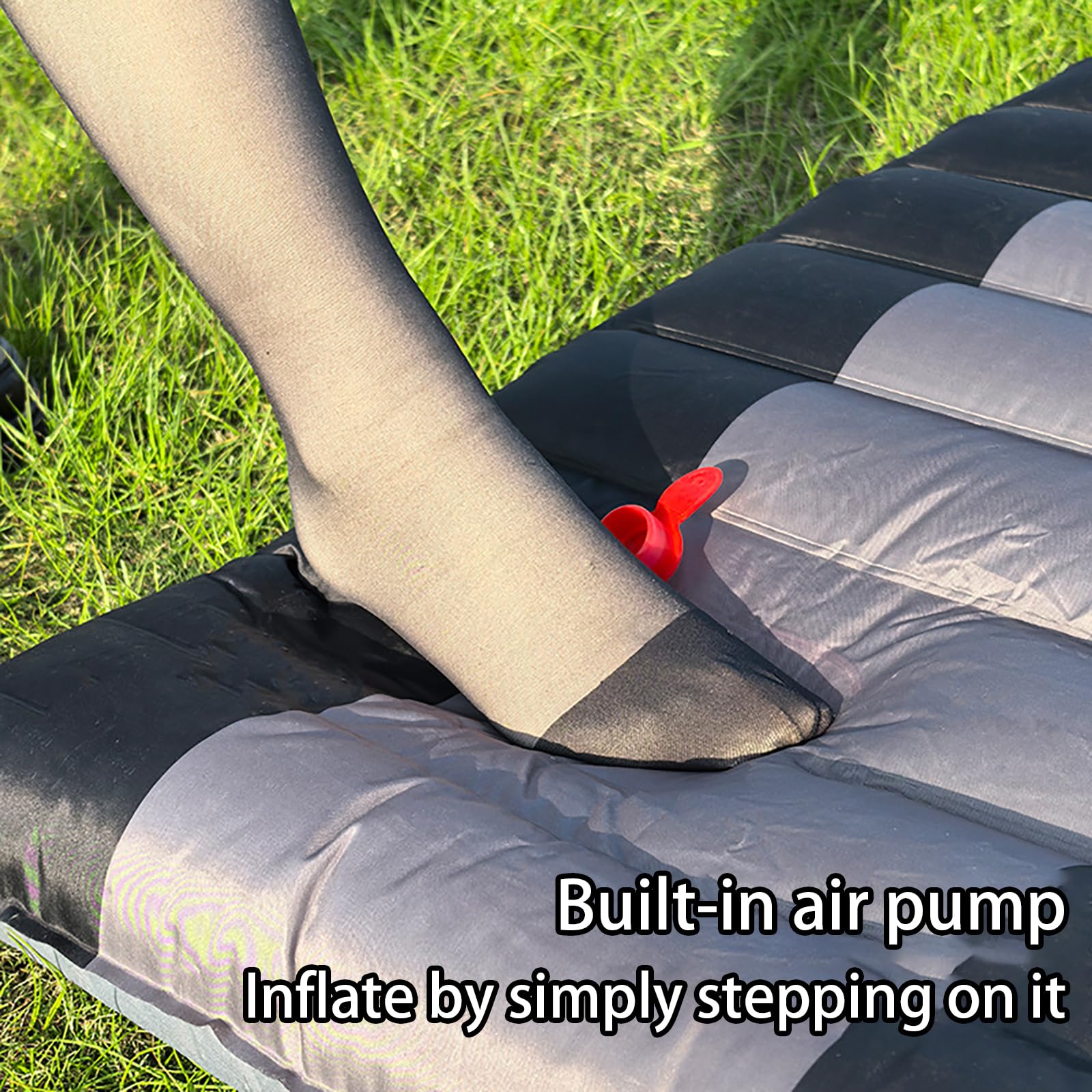 Esterilla De Camping, Colchón De Aire Autohinchable Y Grueso con Bomba De Pie Integrada; Modelo Individual, Compacto Y Ligero para Uso En Exteriores