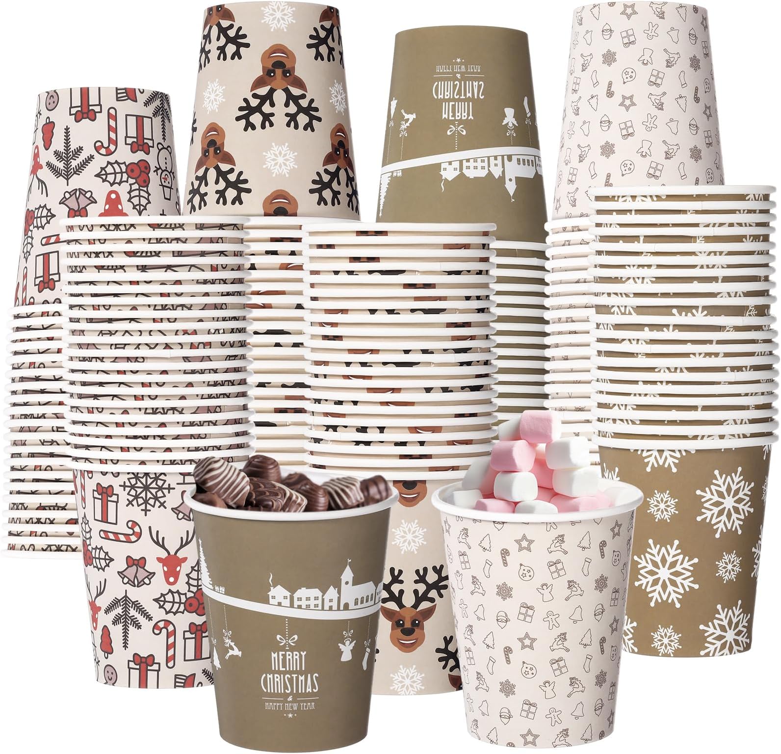 Amazon.com: 8 Count Snowflakes Paper Cups, 9-Ounce : Health & Household