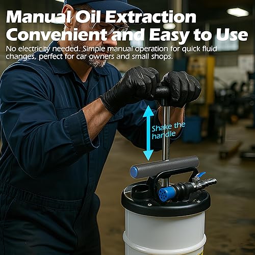 Miniatura 2 de RQG Extractor de líquido automotriz de 6.5L, bomba extractora de aceite neumáticamanual, Extractor de bomba de vacío de aceite para cambio de