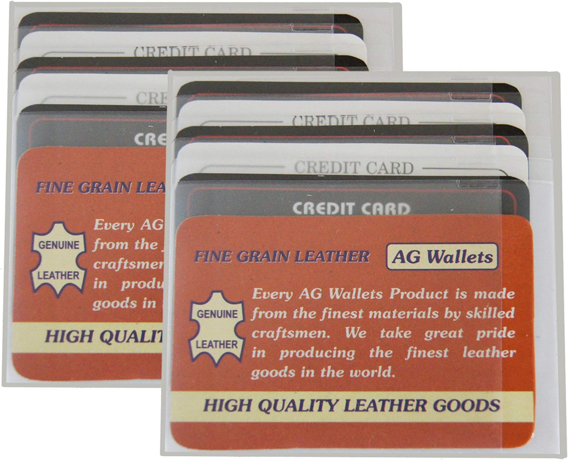 AG Wallets 2 Men's Hipster/European Wallet Staggered Clear Plastic Card Inserts