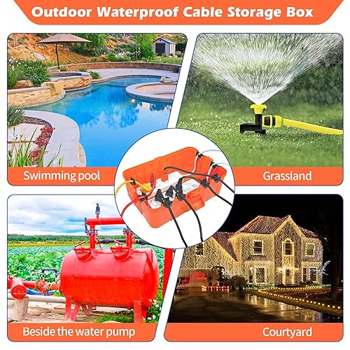 Miniatura 15 de Hrensaw Caja eléctrica grande para exteriores impermeable (12.5 x 8.5 x 5 pulgadas), cubiertas de salida impermeables IP54 para exteriores, Negro