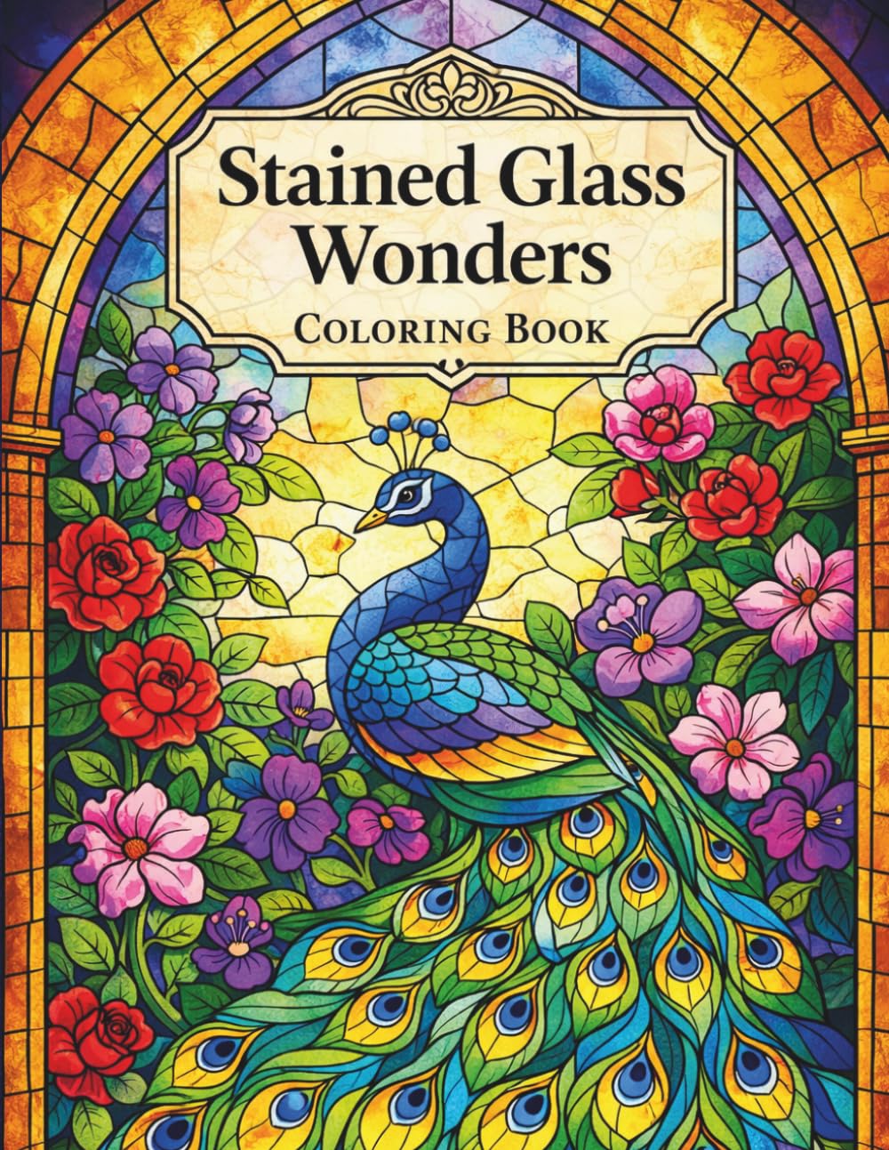 Stained Glass Wonders Coloring Book