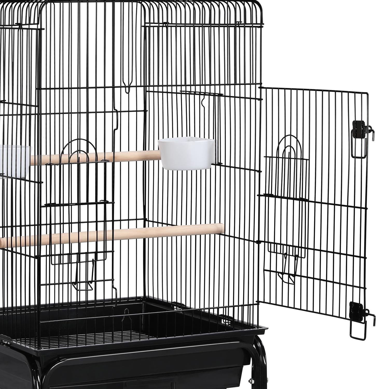 Yaheetech Vogelkäfig mit ständer Vogelbauer Wellensittichkäfig 46,5 x 46,5 x 136 cm Kanarien Käfig Exotenkäfig Vogelhaus Papageienkäfig mit Spielzeug