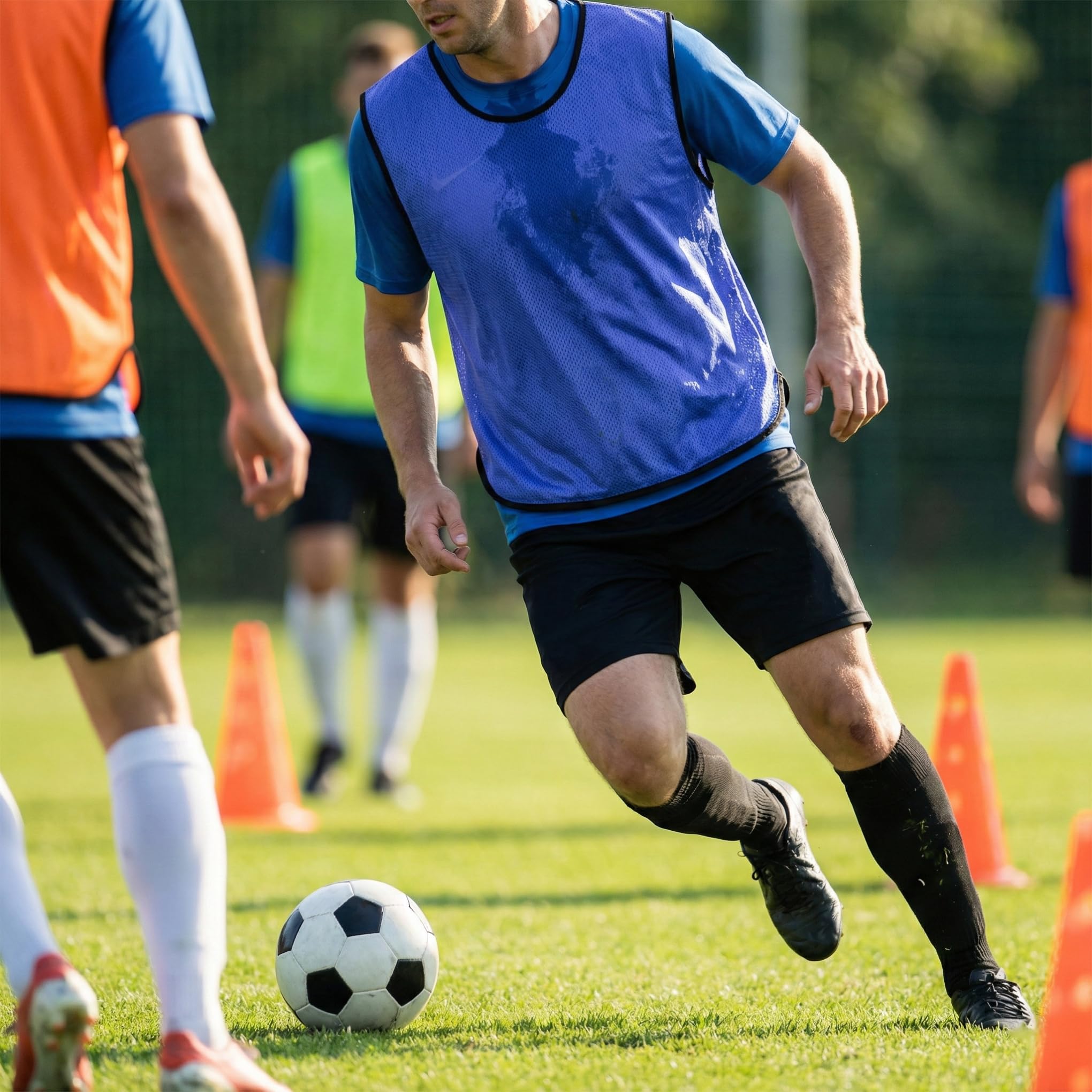 Lot De 10 Bavoirs D'Entraînement Sportif - Maille Filet - Pour Football, Rugby, Hockey... - Tailles Juniors/Adultes
