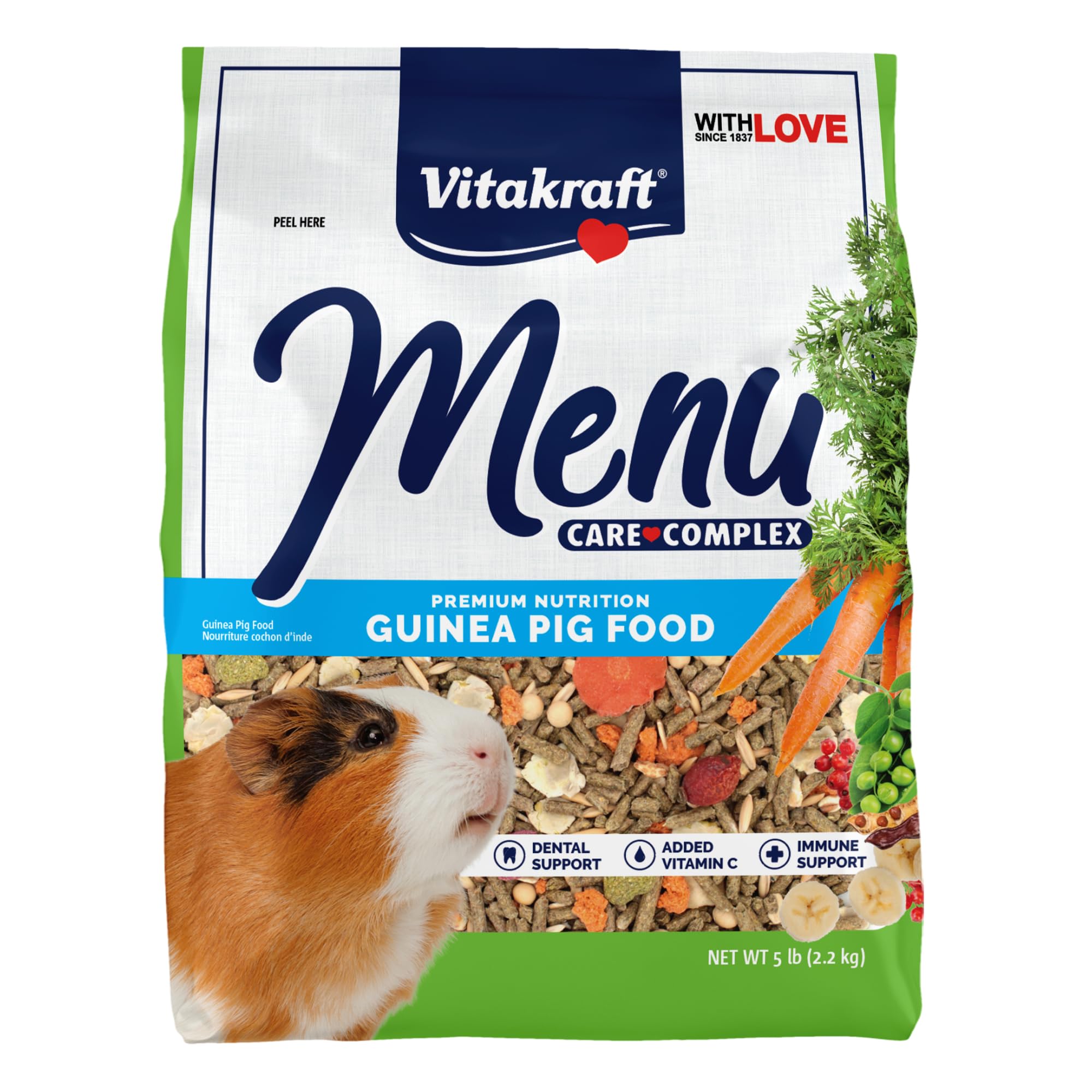 Vitakraft Menu Premium Guinea Pig Food - Alfalfa Pellets Blend - Vitamin and Mineral Fortified 5 Pound (Pack of 1)