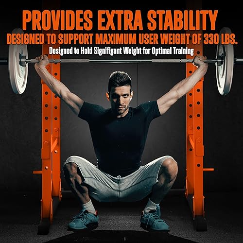 Miniatura 5 de SQUATZ Soporte ajustable para sentadillas, soporte para pesas con sistema de bloqueo seguro, accesorio para minas terrestres compatible con barras