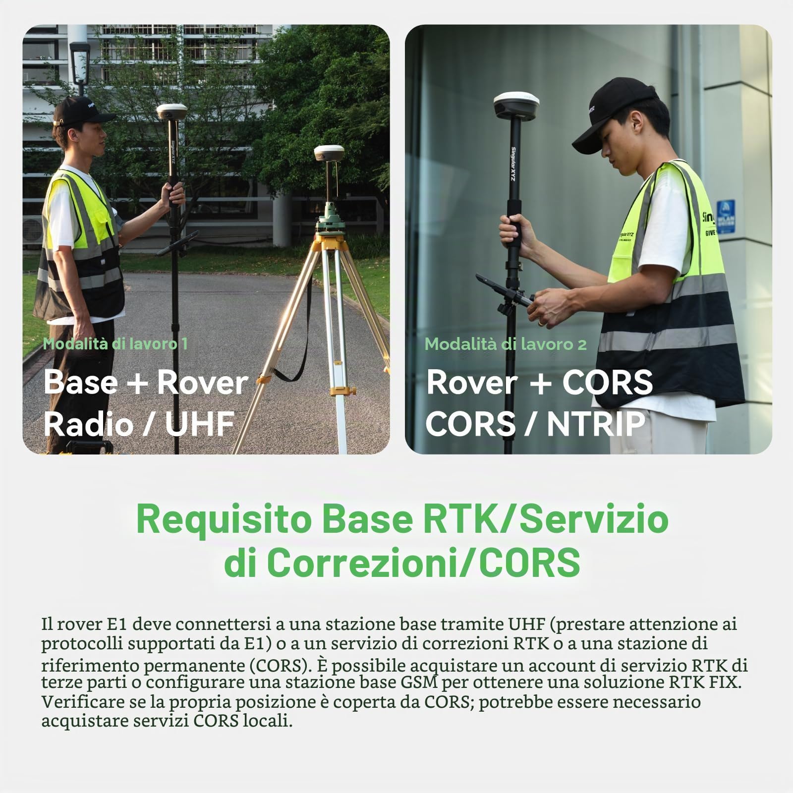 E1 GNSS IMU RTK GPS Surveying Equipment Rover Receiver Rtk Gnss Collettore portatile e software di indagine, 1408 canali, precisione 1cm, distanza 5km