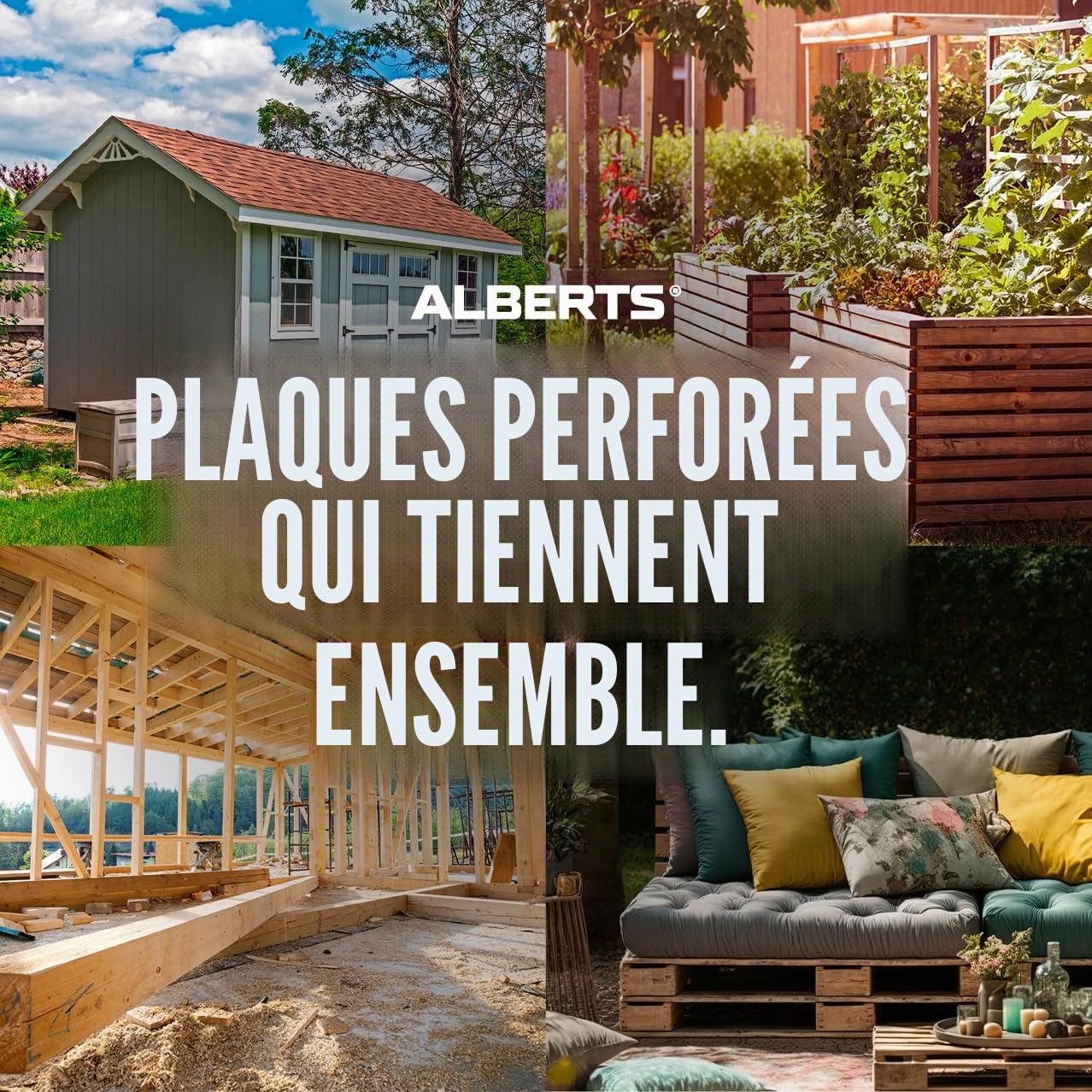 Alberts 847258 Plaque multi-trous | galvanisée Sendzimir | 200 x 80 mm | kit de 25