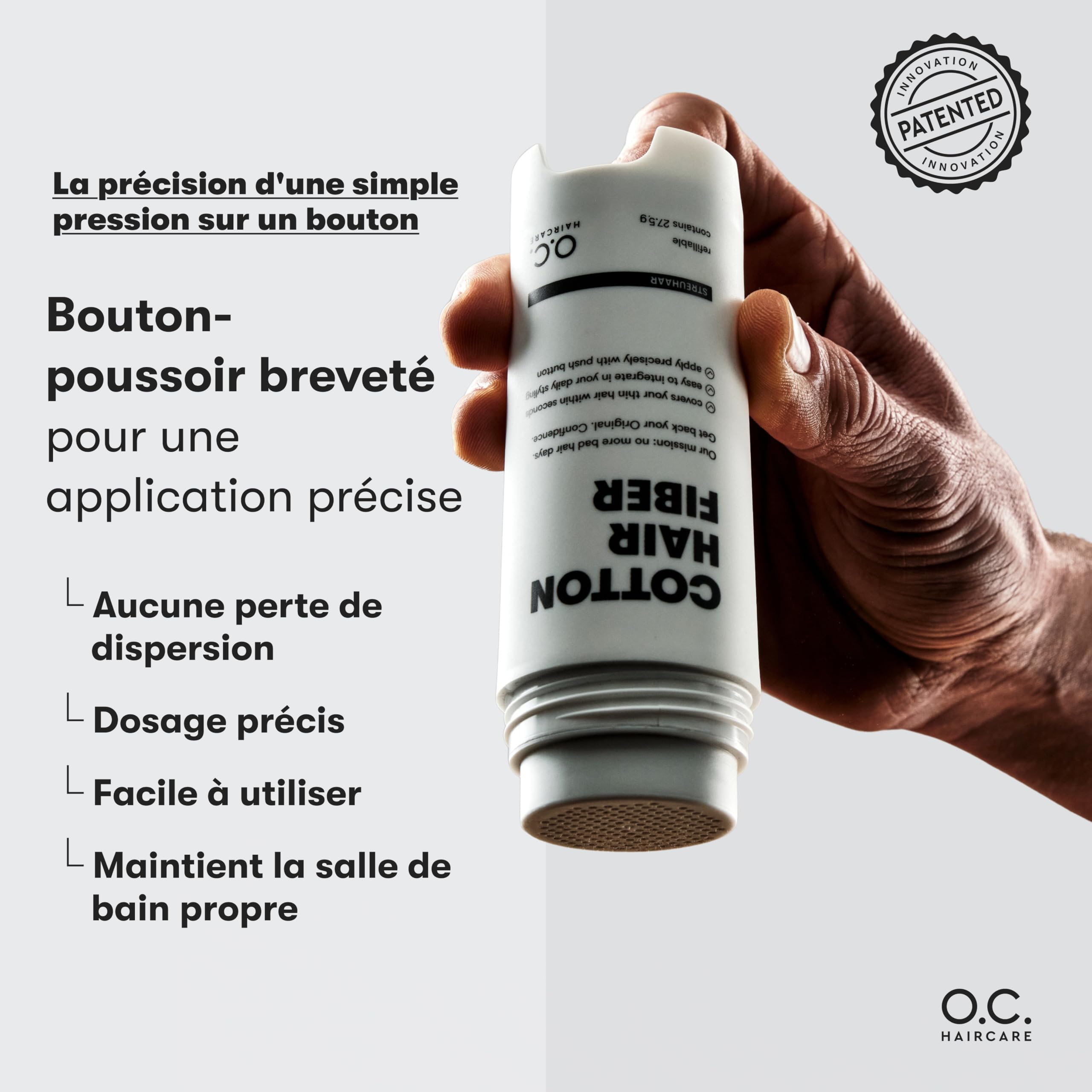 O.C. HAIRCARE Cheveux dispersés pour épaissir les cheveux - Pour les zones chauves en haut et en arrière - Recommandé par les salons - 11 couleurs - Cheveux résistants