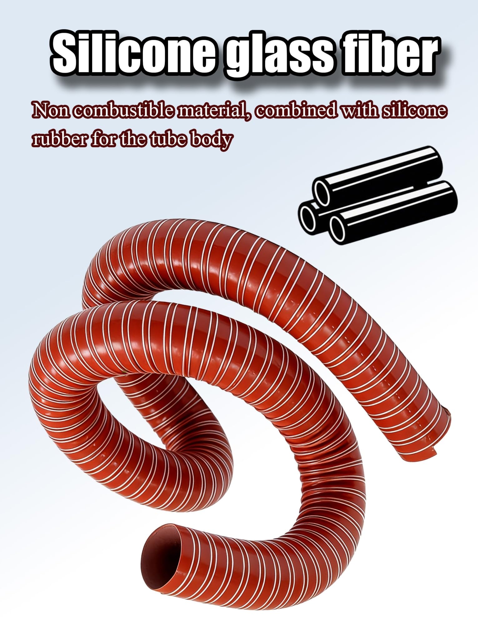 Tubo flessibile in silicone con filo di acciaio | Tubo flessibile for condotto in silicone da 100-400 cm Filo di acciaio ignifugo: estrazione dei fumi(10.2cm,118.11in/300cm)