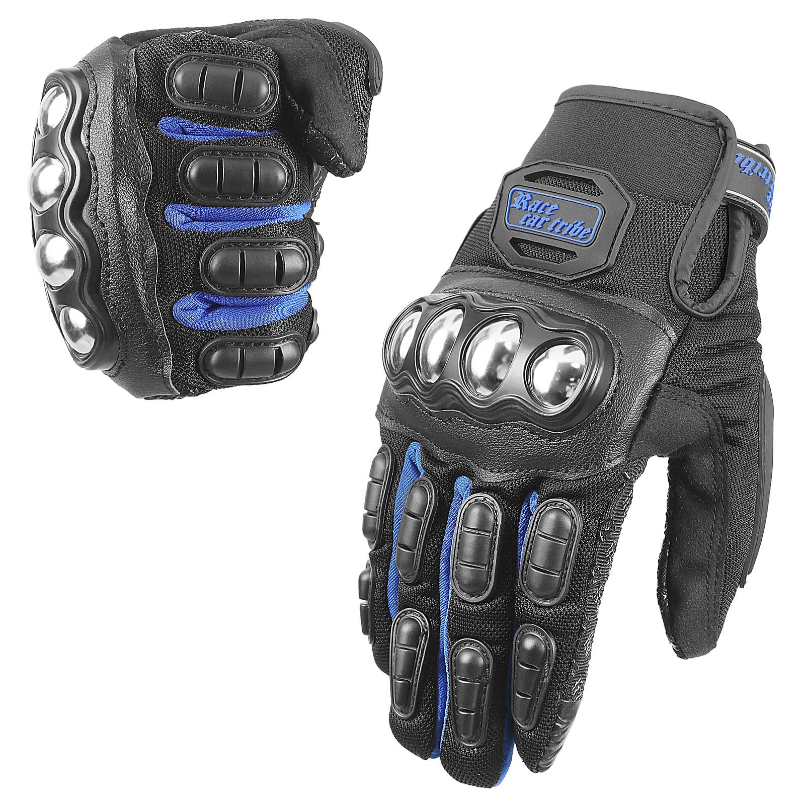 Qaemyro Motorcycle Gloves for Men, Stainless Steel Touchscreen Gloves for Dirt Bike Riding Road Racing Cycling Motocross