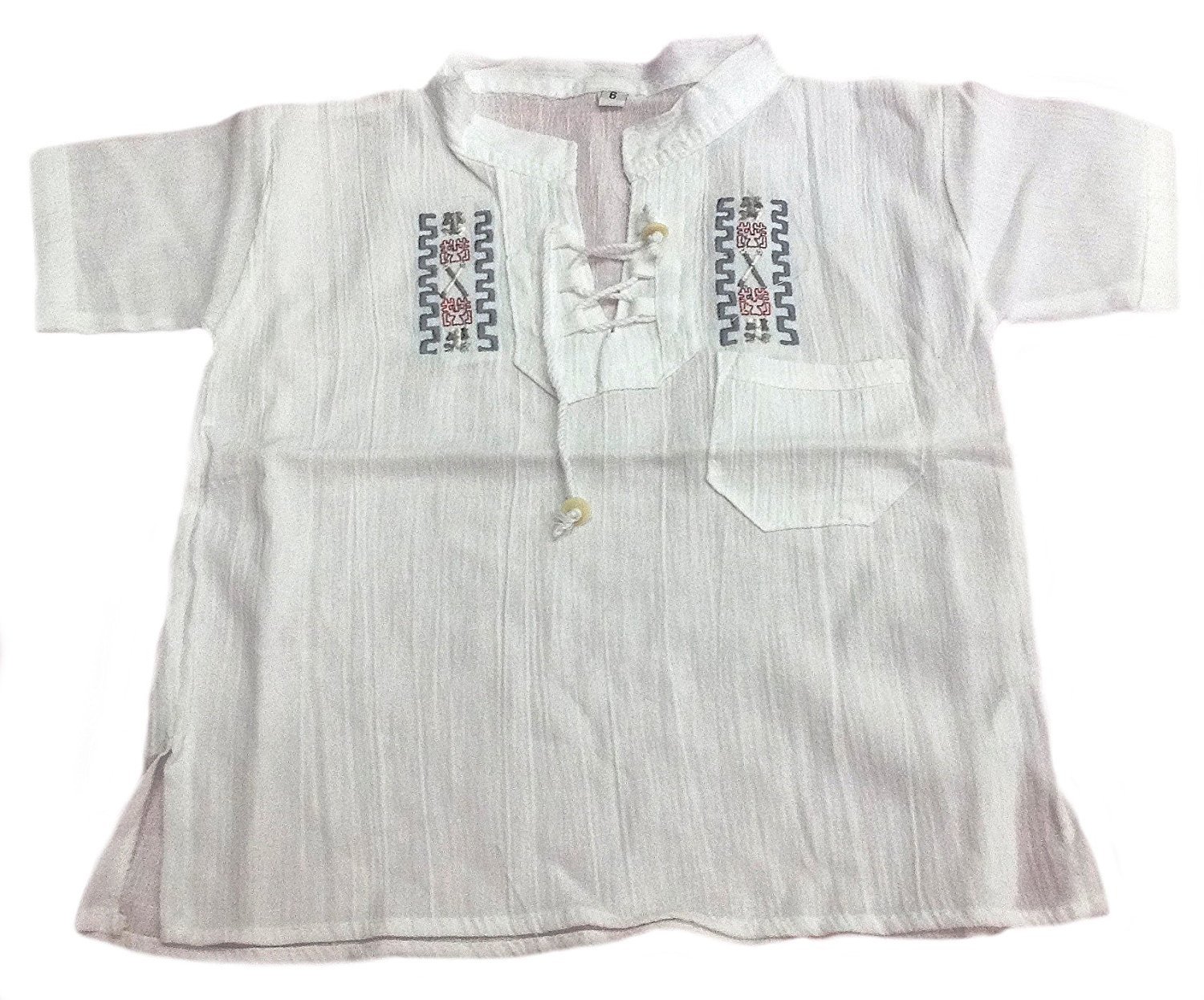 Baby Unisex Sommer Shirt Trachtenhemd Trachtenbluse Bestickt 100% Pima Baumwolle ökologische Baumwolle Biobaumwolle 0-2 Jahre (86, blau/rot Bestickt)