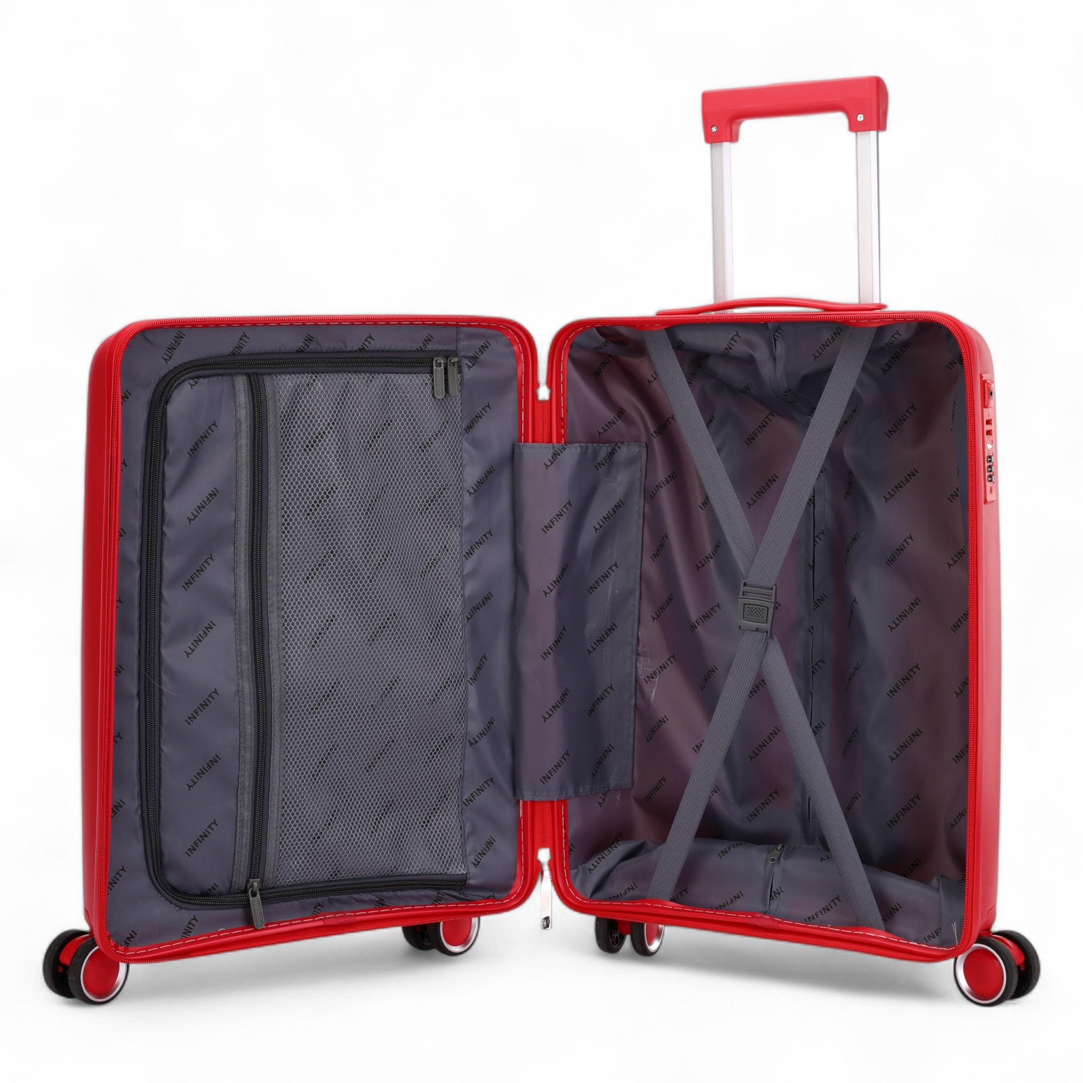 Infinity kabinowa walizka podręczna 50 cm, lekka, 4 kółka, 3-cyfrowy zamek TSA, twarda obudowa, bagaż podręczny, torba lotnicza do EasyJet Ryanair Birtish Airways i wszystkich innych linii lotniczych