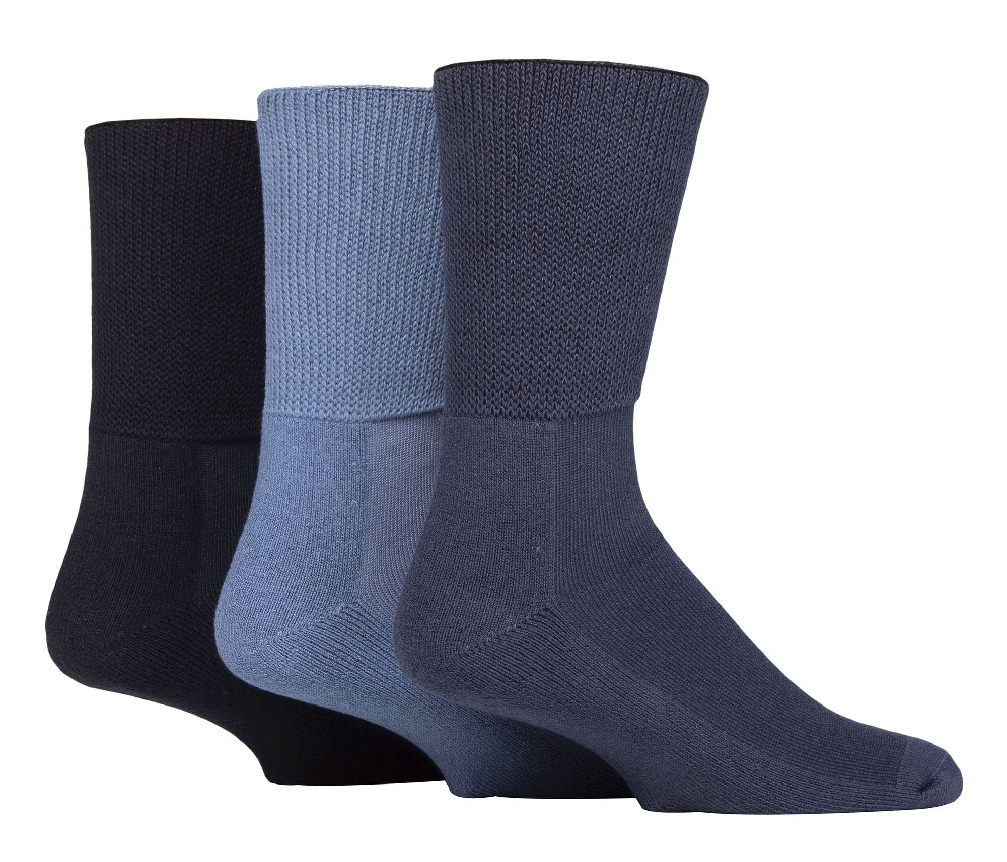 Iomi Unisex Denim 3 Pack Extra Wide Bamboo Diabetic Socks