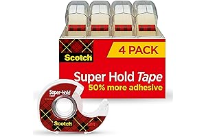 Super Hold Scotch Tape, 4x Stronger Roll, Perfect for Gift Wrapping, 3/4...