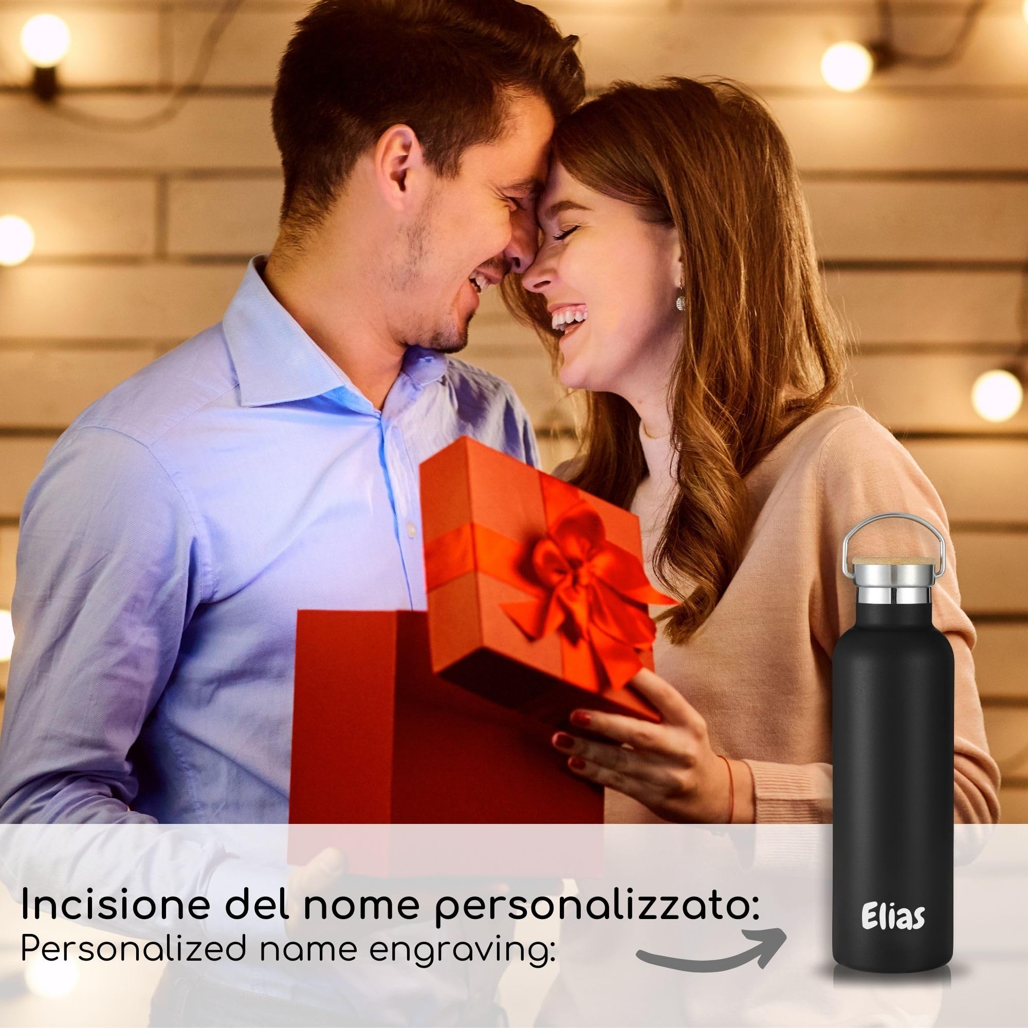 Bottiglia personalizzata Milu® con incisione - come idea regalo per Pasqua, festa del papà, festa della mamma, Natale, iscrizione a scuola, regalo d'amore, compleanno, bambini (1L + incisione)