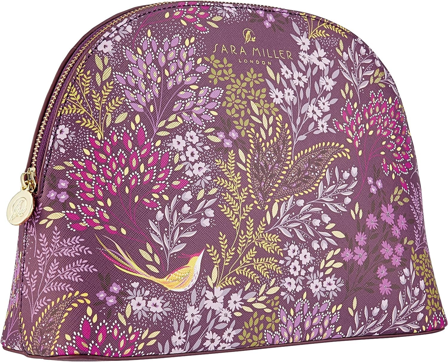 Sara Miller London Wash Bag, Large Purple Toiletry, Cosmetic or Makeup Beauty Organiser, Zip Closure, Gift For Her, Travel Size, Vegan and Cruelty Friendly