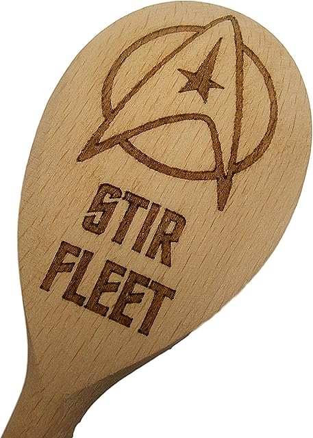 Fastcraft Stir Fleet Space Inspired Wooden Baking Spoon Wood Cooking Present Trekkie Fan Gift