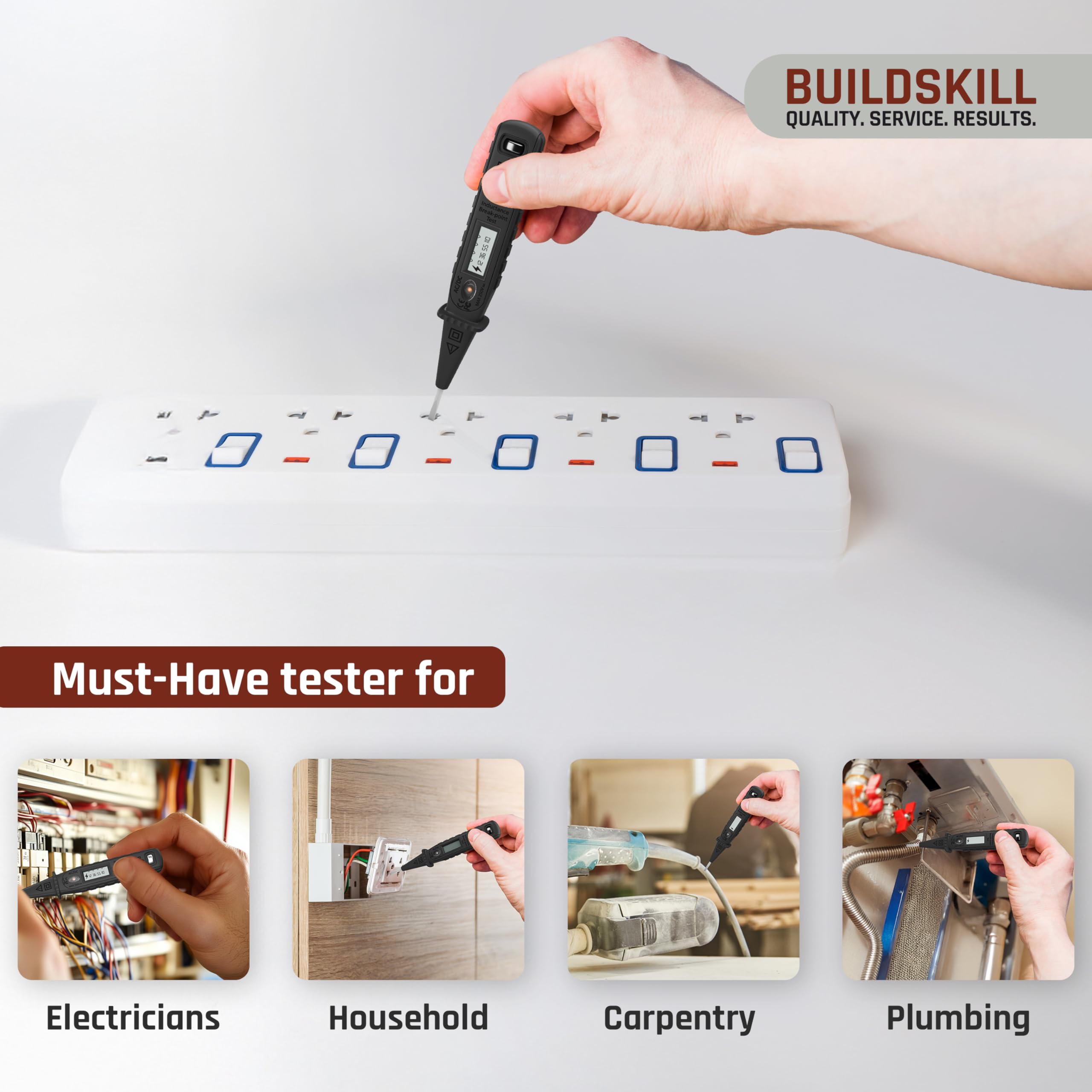 BUILDSKILL Digital Voltage Tester 12V-220V AC/DC | 2-in-1 Line & Electrical Tester Pen for Circuit Check | Induction Voltage Testing | LCD Display | Breakpoint & Live Object Detection — Amazon image 7