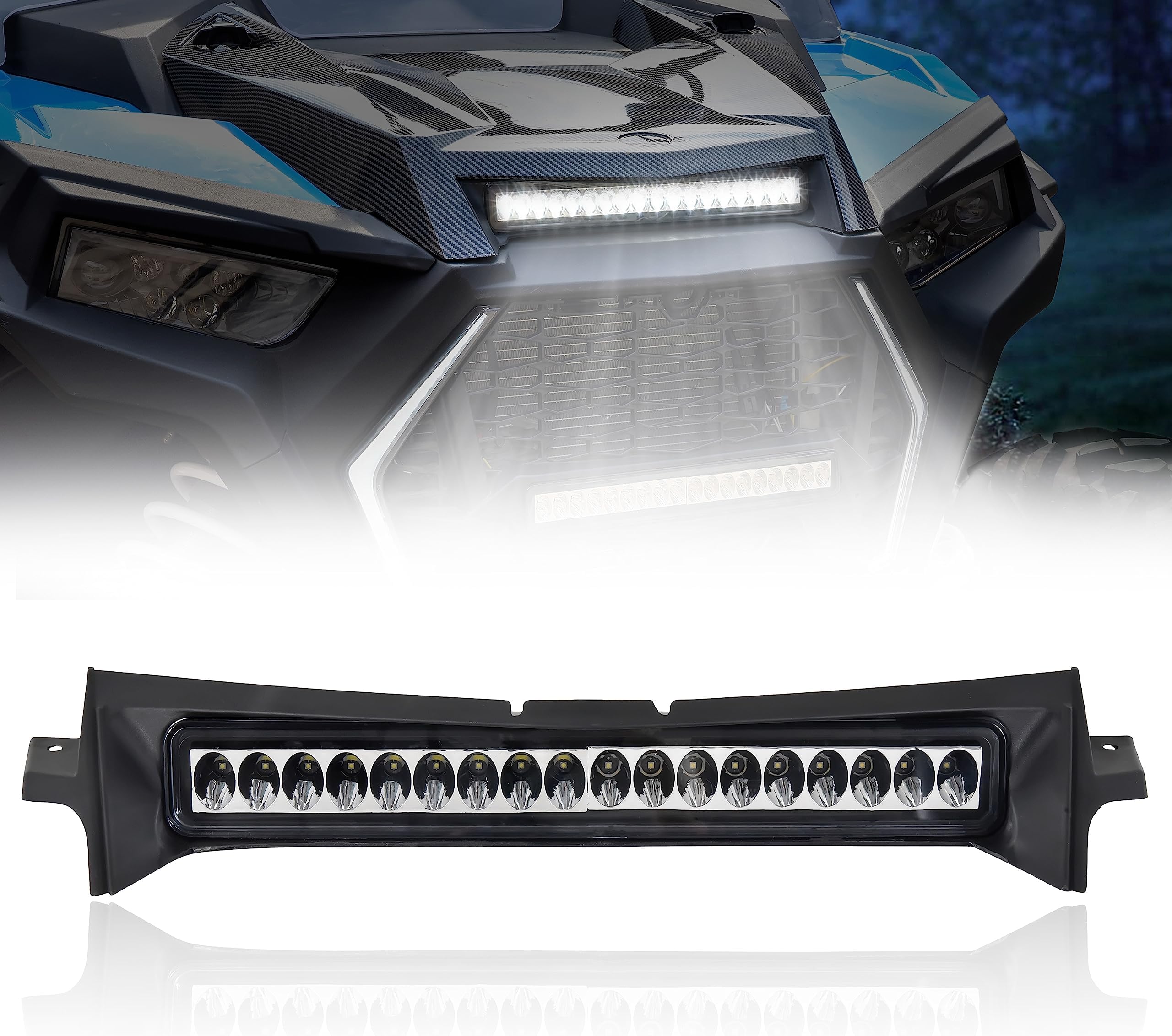 Front LED Auxiliary Light Bar for Polaris RZR 1000 19-23, Hood Scoop DRL Accent Light for RZR XP 4 / TURBO S 4 2019-2023 Accessories