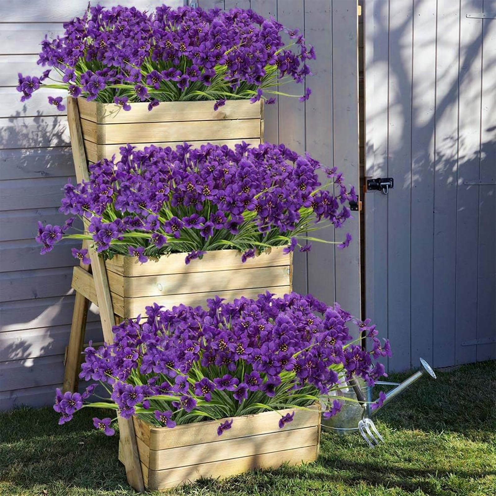 2 Pezzi Fiori Artificiali Viola Rosa In Materiale Di Plastica E Tessuto, Adatto Per Decorazione Di Casa, Balcone, Giardino, Soggiorno, Composizione Floreale Ed Altre Occasioni | SHEIN ALIA