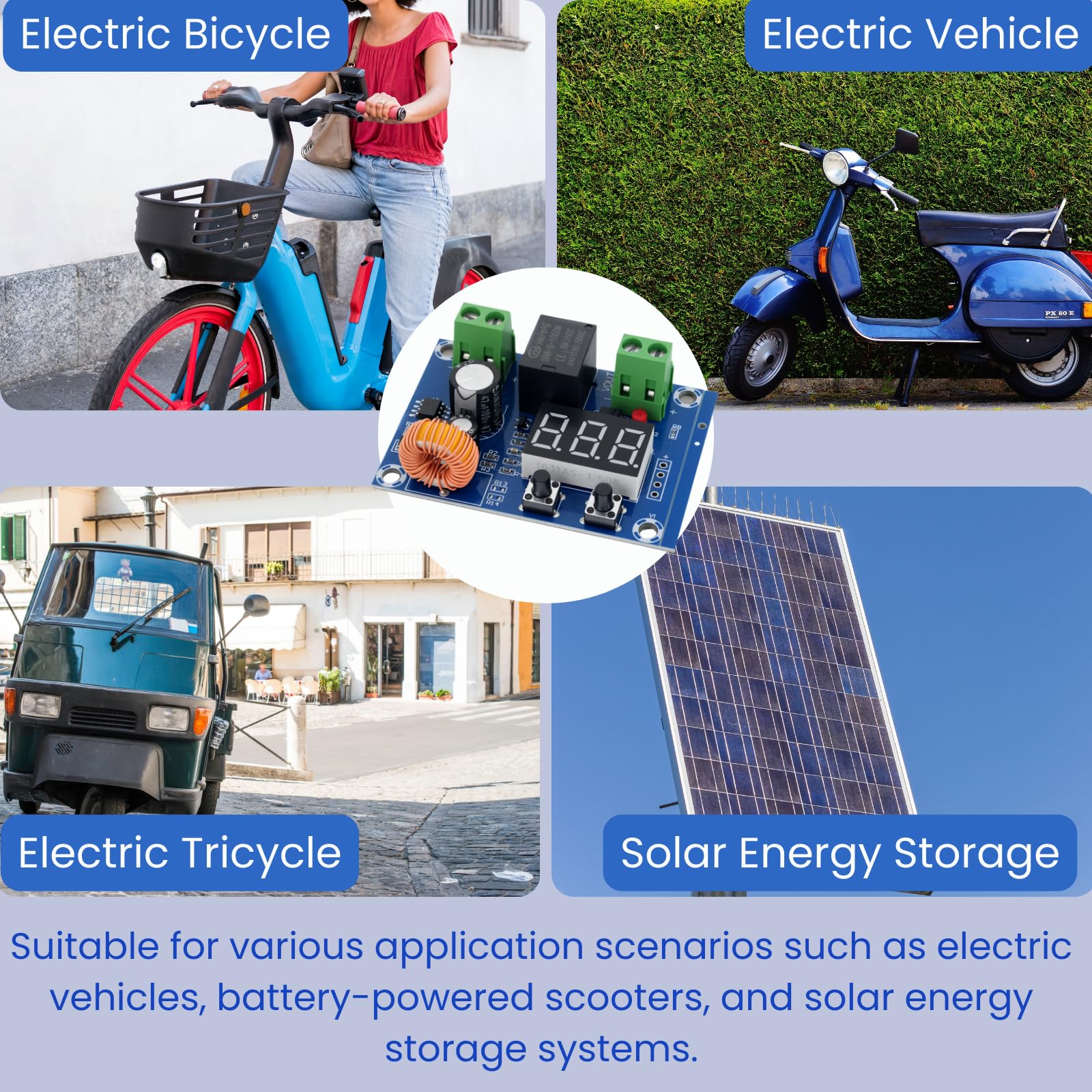 XH-M609 Modulo di monitoraggio della batteria per 12 V-80 V - Spegnimento automatico a bassa tensione, tensione di spegnimento regolabile, ideale per immagazzinare energia, sistemi solari
