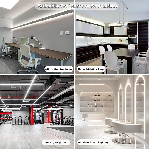 Miniatura 6 de COB - Tira de luces LED de 24 V CRI 93 + 16.4 pies, flexible y cortable, blanco brillante, tira de luz LED para decoración de interiores de oficina