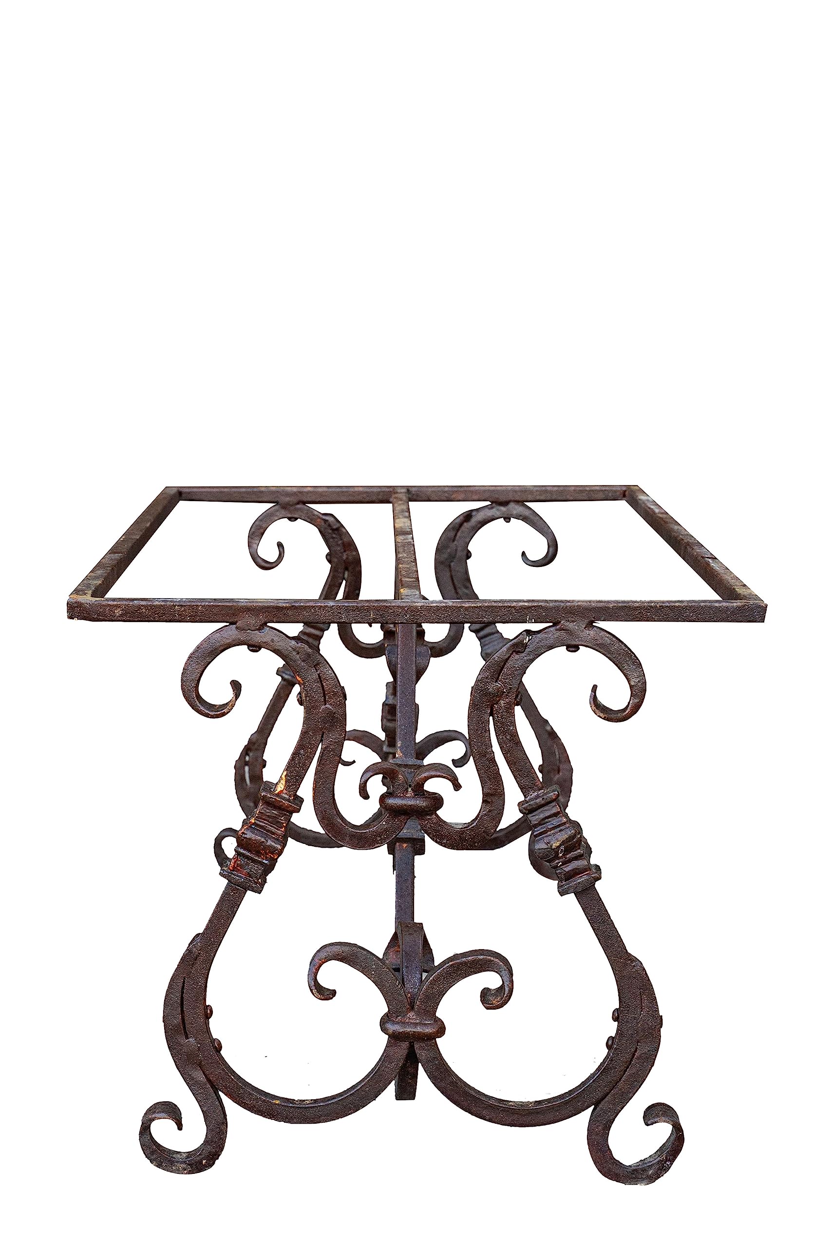 Biscottini Base para mesa de hierro, mesa de hierro forjado jardín, patas de mesa de hierro forjado forjado a mano