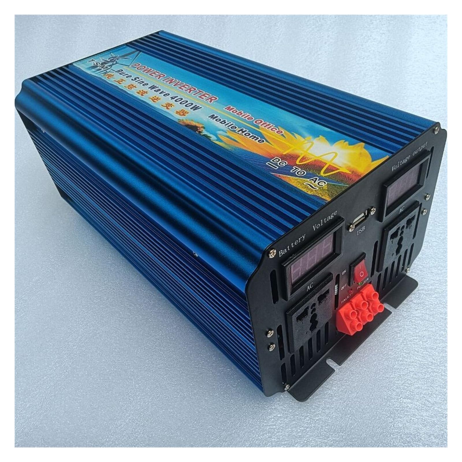 Inversor de Onda sinusoidal Pura de 4000W CC 48V a CA 110V 60HZ(60HZ,12V-220-240V)