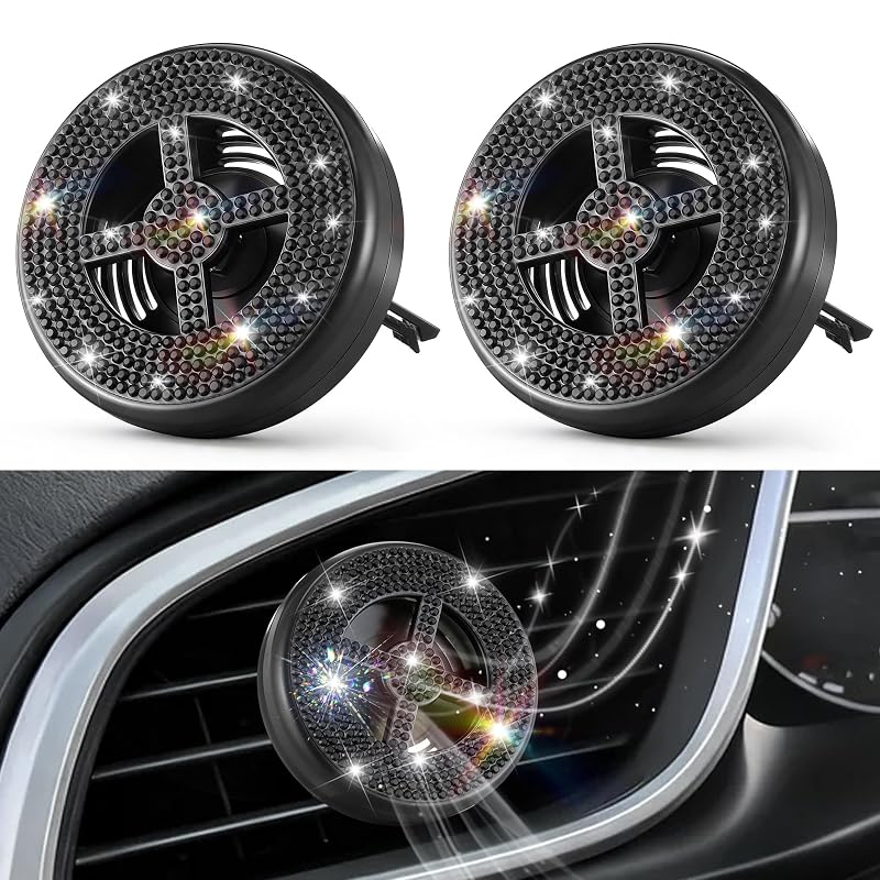 Suporte para Aromatizador Automotivo Gulfmew Compatível com Refis Bath & Body Works, Clipes para Saída de Ar ou Para-Sol, Recarregável, Diamante Preto, Kit com 2