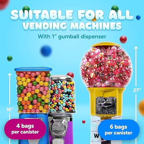 Miniatura 7 de Bolas de chicle para repuestos de máquina de chicle, bolas de goma de mascar de 1 pulgada, paquete a granel de bolas de chicle de doble burbuja, 1.7