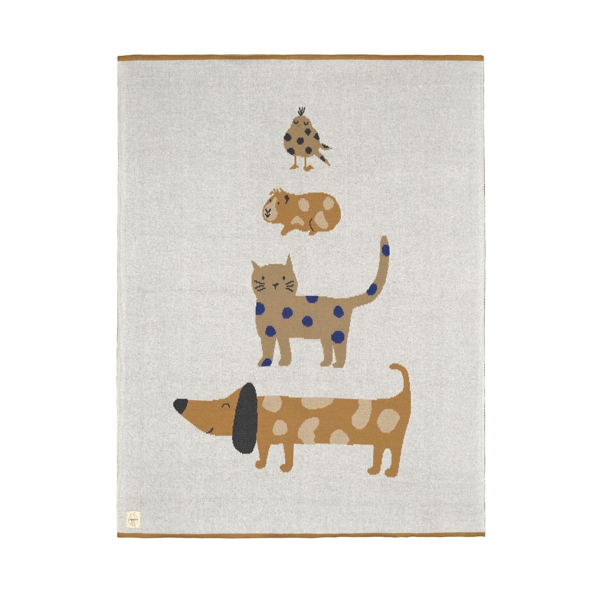 LSSIG Kids Knitted Blanket Plush Blanket 100% Organic Cotton GOTS Little Mateys Royal Blue