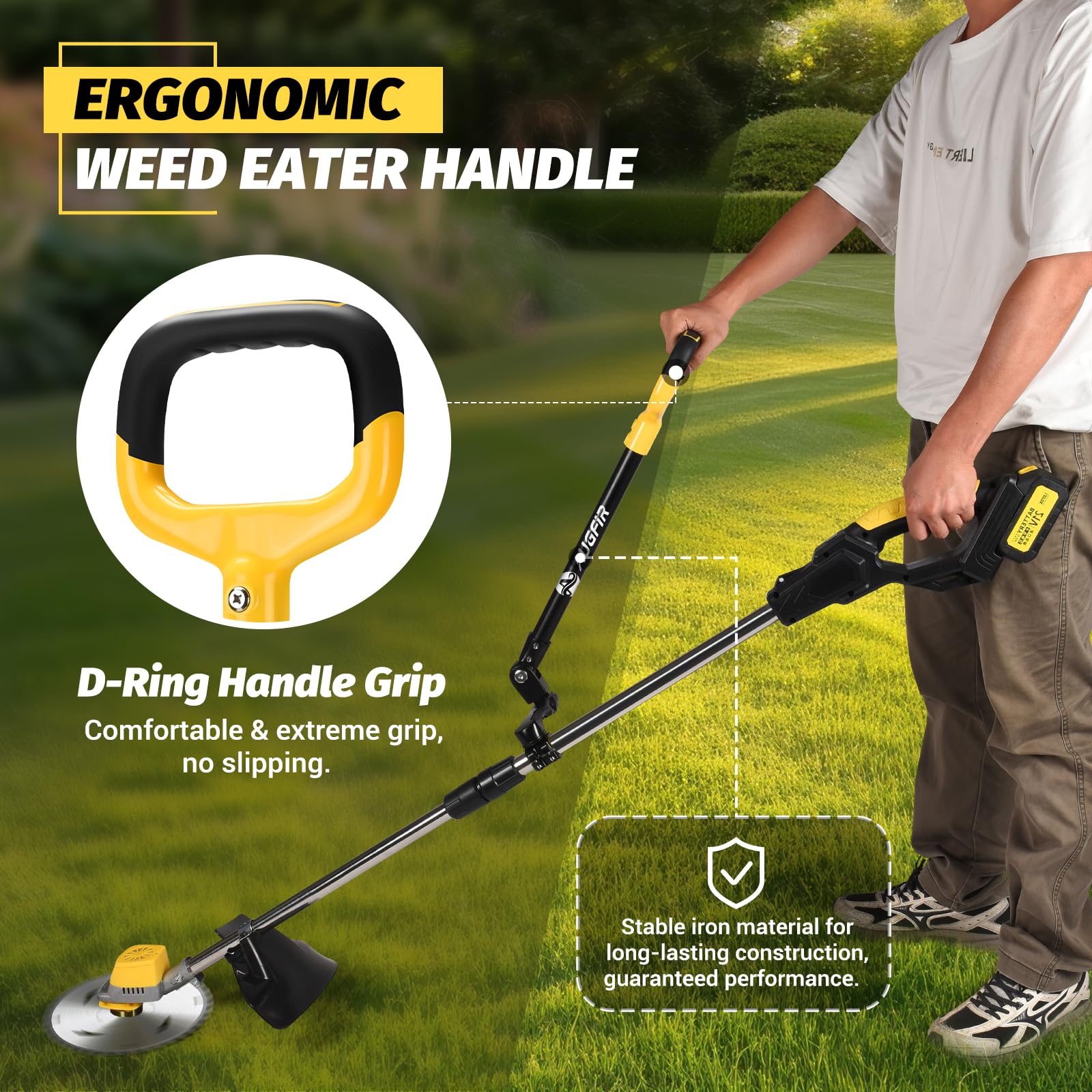 Mango ergonómico para recortadora de cuerdas