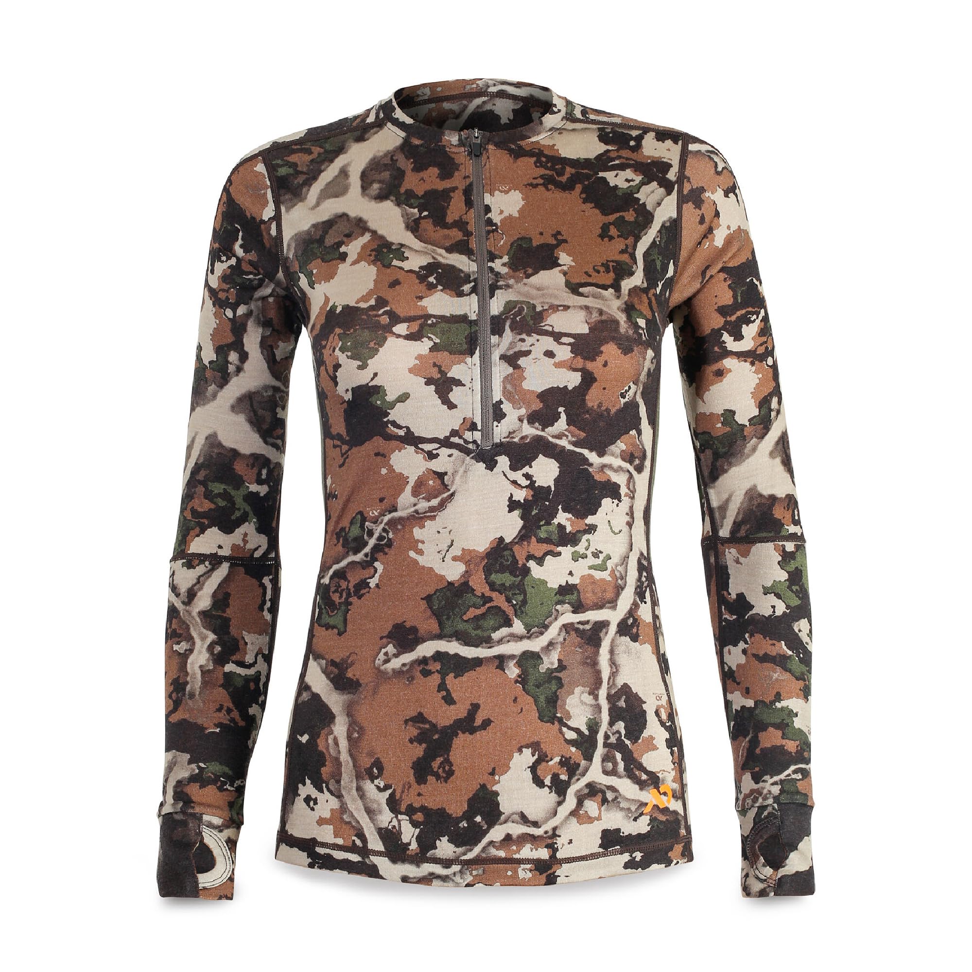 First Lite Women's Wick Quarter Zip - Ultralight Merino Wool Camo ...