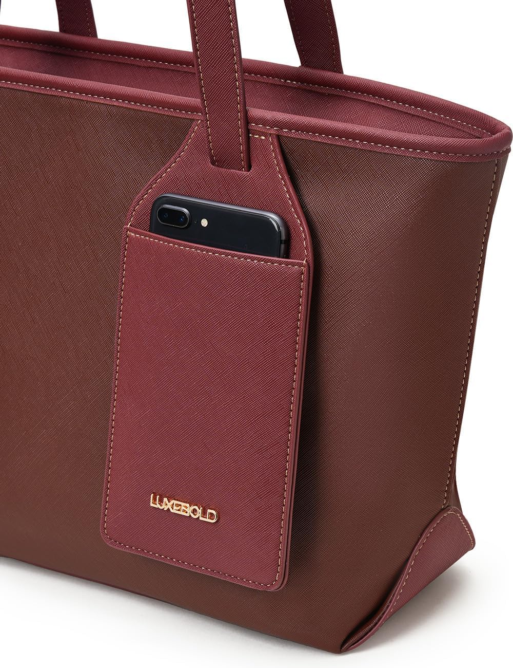 Tote Bag for Women Top Handle Satchel Purse Shoulder Handbags with Phone Pouch - Image 6