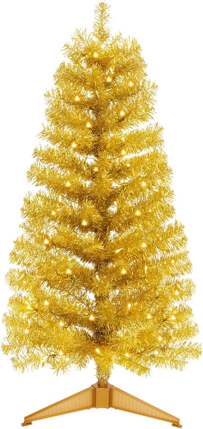 Decoway PreLit Artificial Christmas Tree,White Lights