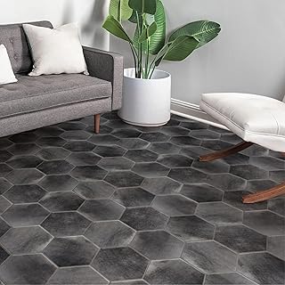 Industrial Hex Black Porcelain Floor and Wall Tile Sample