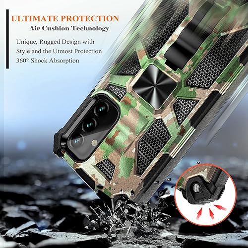 Miniatura 4 de NZND Funda para Galaxy A13 5G con protector de pantalla de vidrio templado (cobertura máxima), protección de cuerpo completo grado militar con