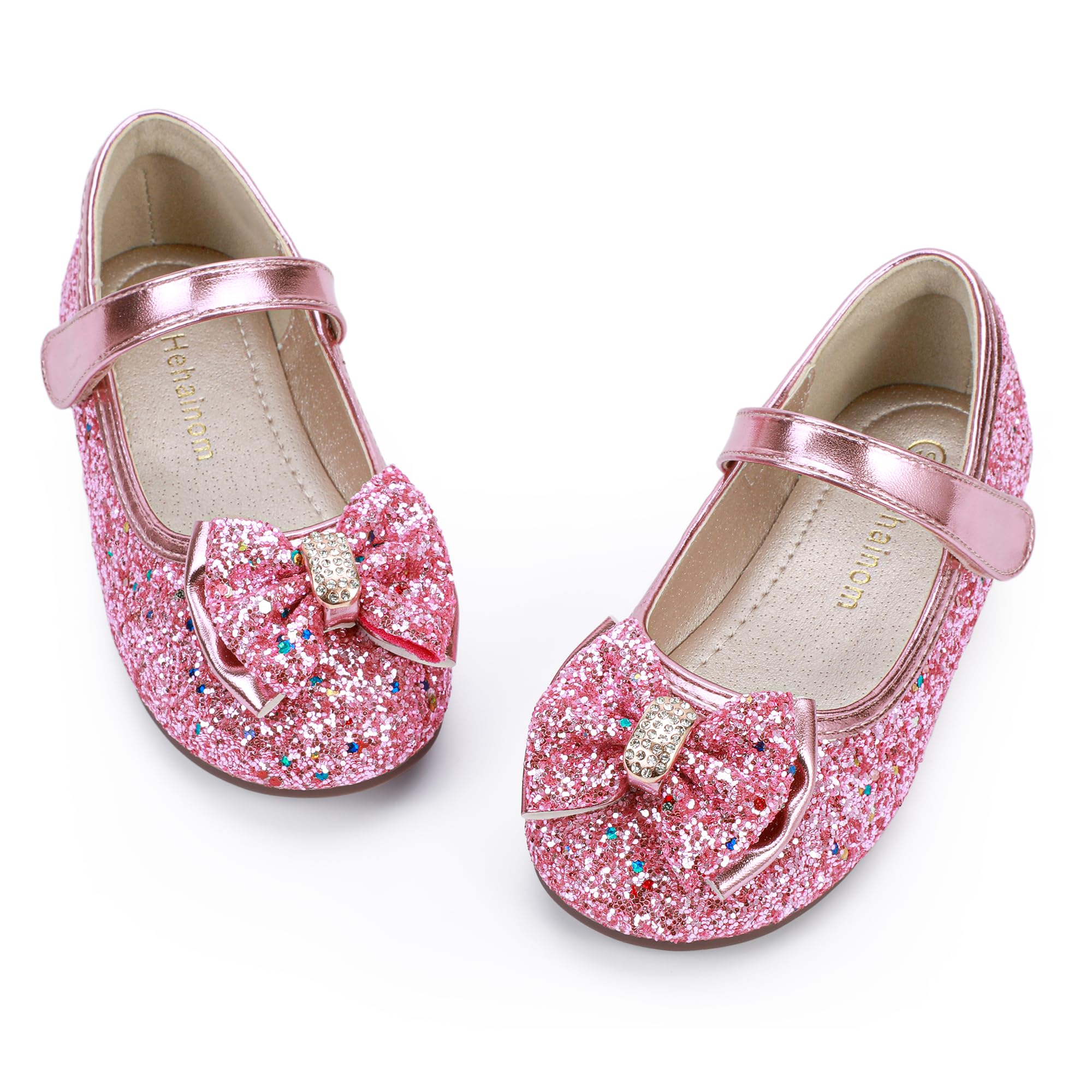 Hehainom Toddler Girls Flats Mary Jane Flower Girl Dress Shoes School Wedding Party Shoes