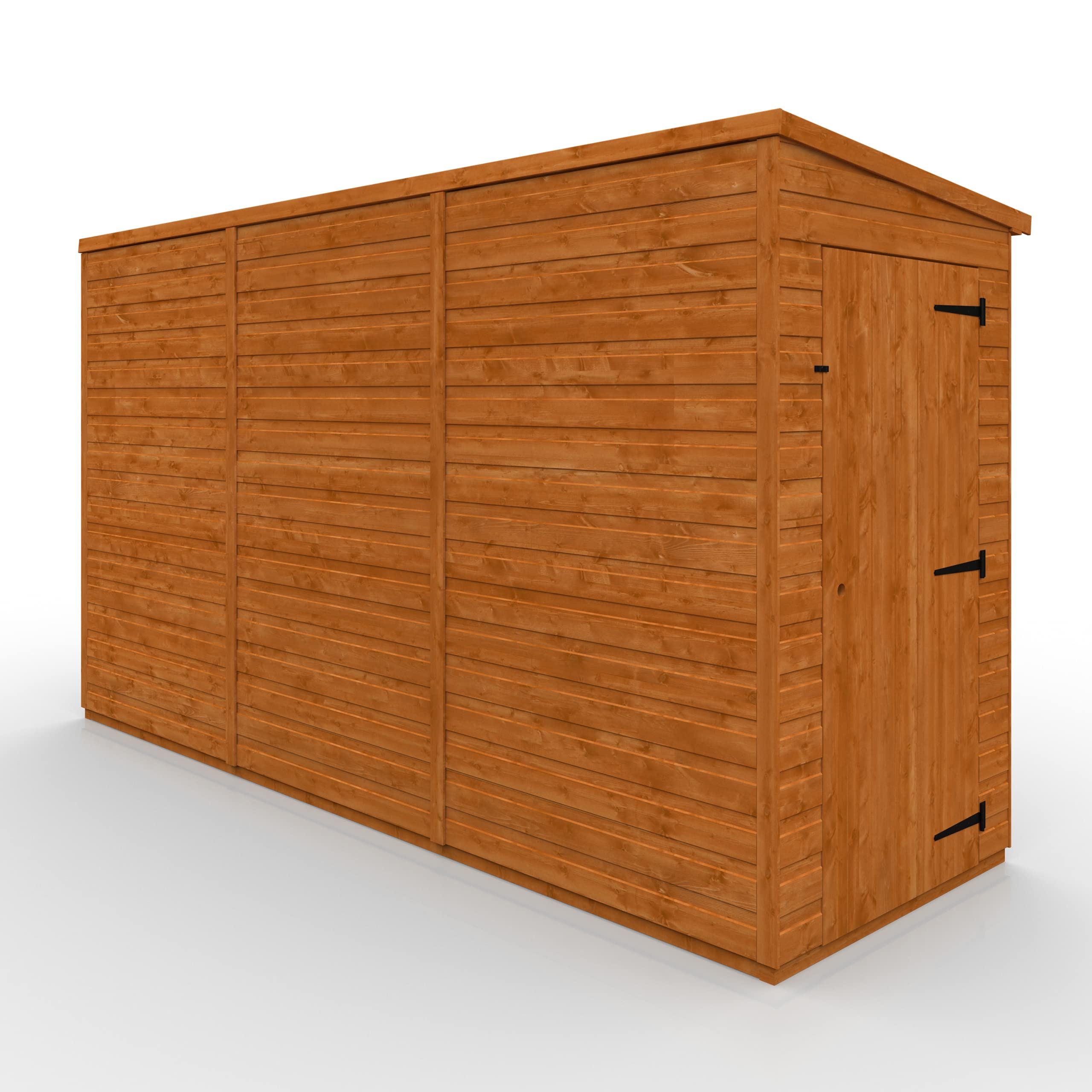 TigerFlex Shiplap Pent Single Door Windowless Wooden Garden Shed 12 x 4 ft